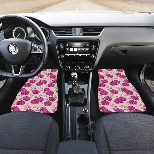 Orchid Purple Pattern Print Design OR04 Car Floor Mats-JORJUNE.COM