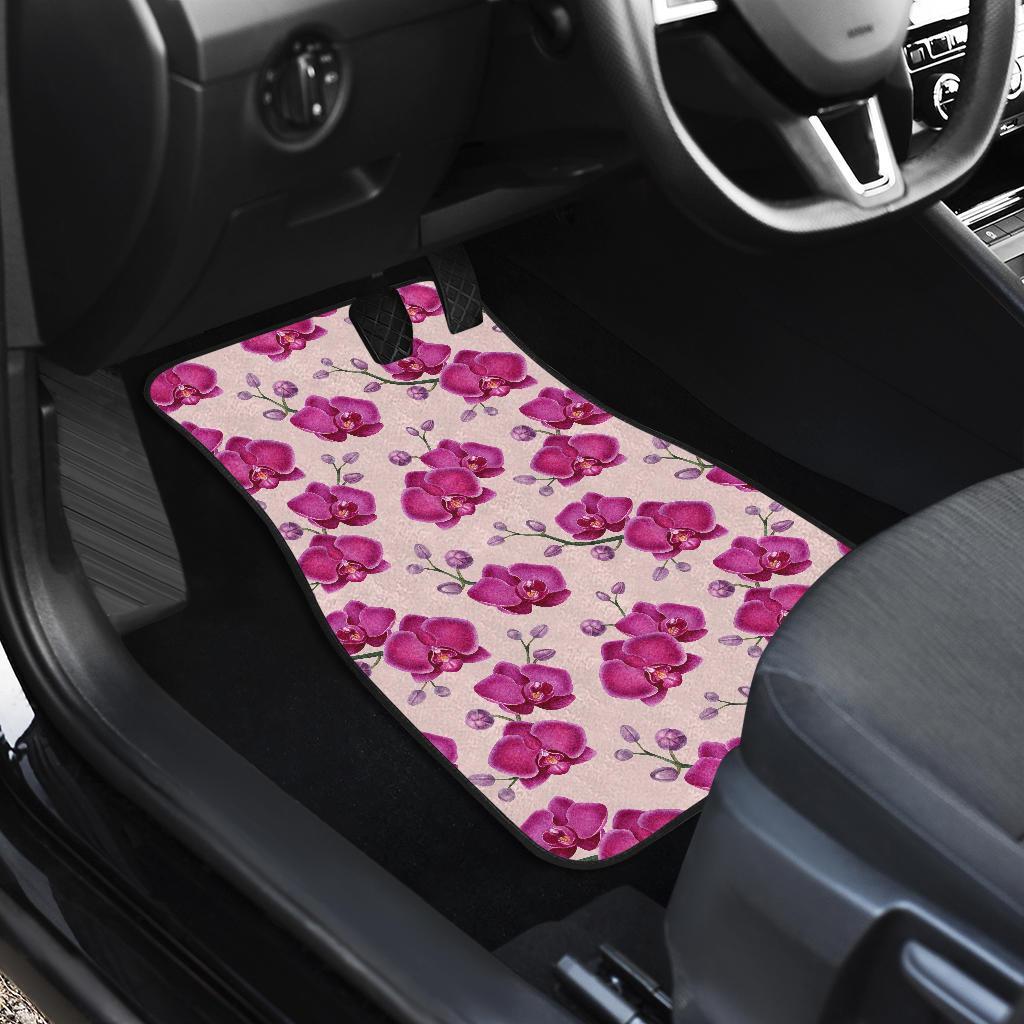 Orchid Purple Pattern Print Design OR04 Car Floor Mats-JORJUNE.COM