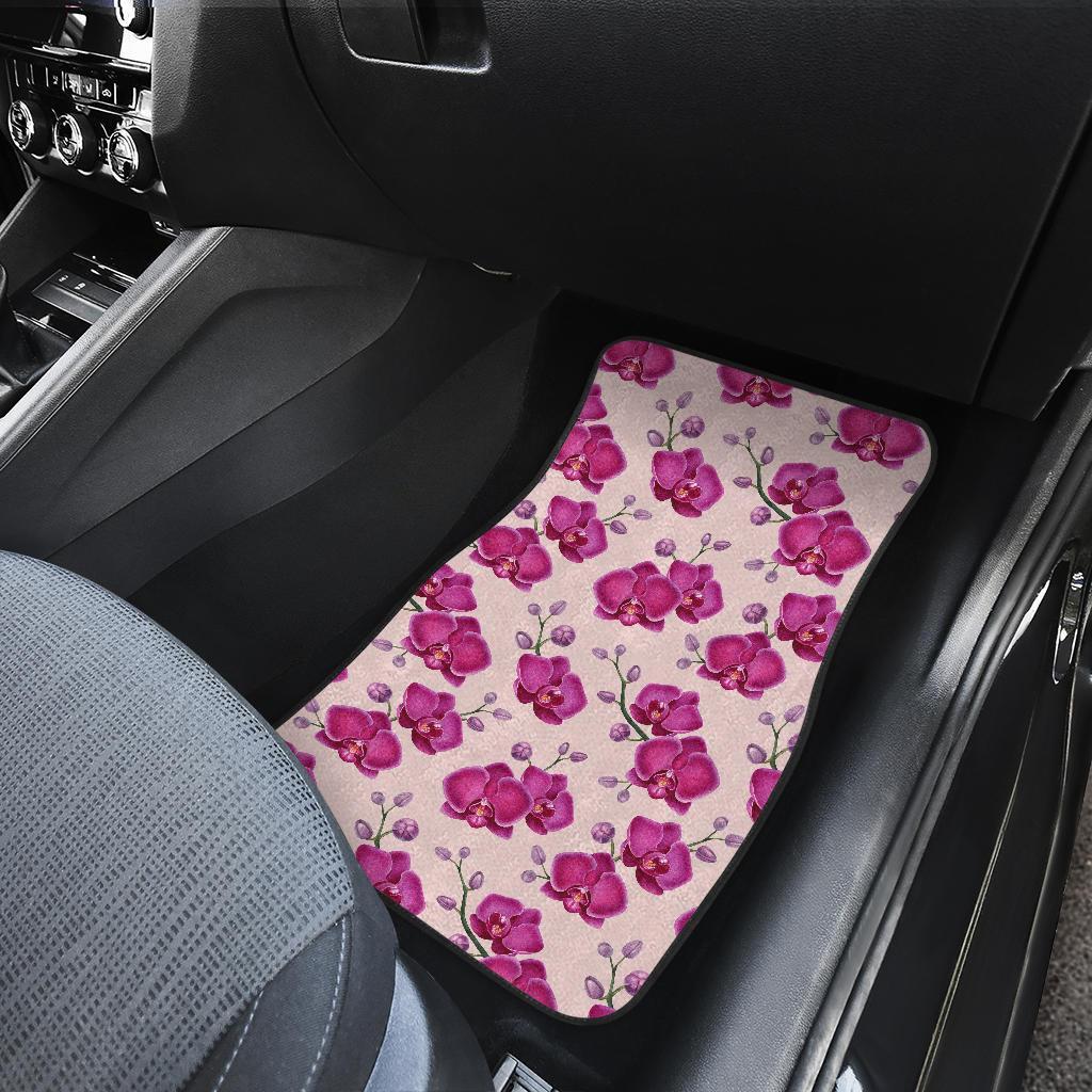 Orchid Purple Pattern Print Design OR04 Car Floor Mats-JORJUNE.COM