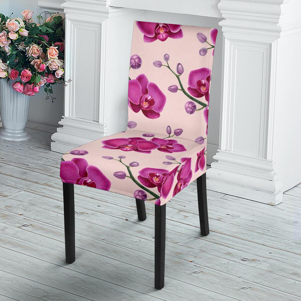 Orchid Purple Pattern Print Design OR04 Dining Chair Slipcover-JORJUNE.COM
