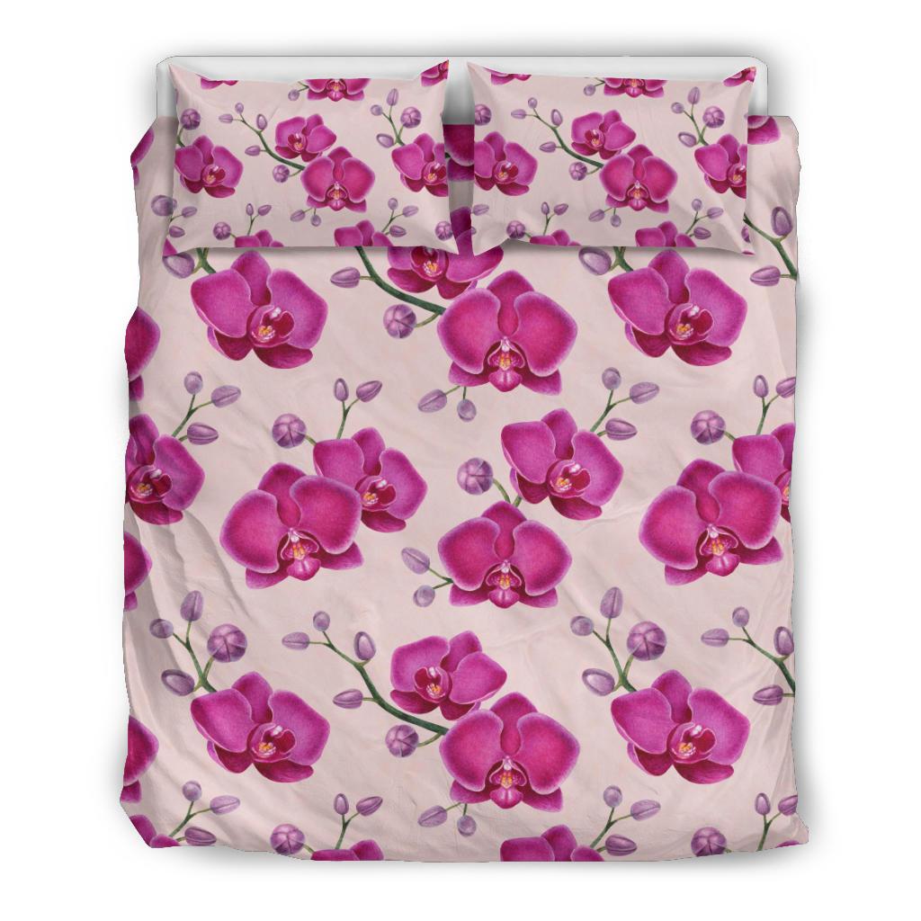 Orchid Purple Pattern Print Design OR04 Duvet Cover Bedding Set-JORJUNE.COM
