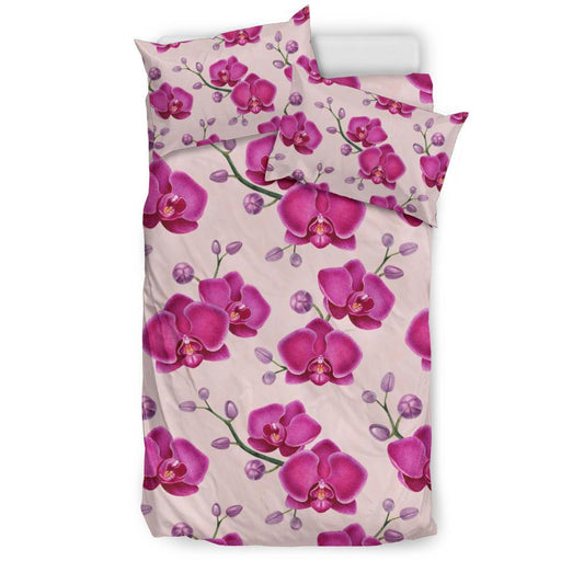 Orchid Purple Pattern Print Design OR04 Duvet Cover Bedding Set-JORJUNE.COM