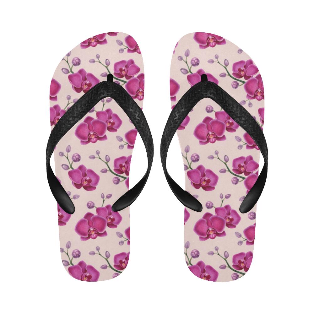 Orchid Purple Pattern Print Design OR04 Flip Flops-JorJune