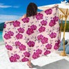 Orchid Purple Pattern Print Design OR04 Sarong Pareo Wrap-JORJUNE.COM