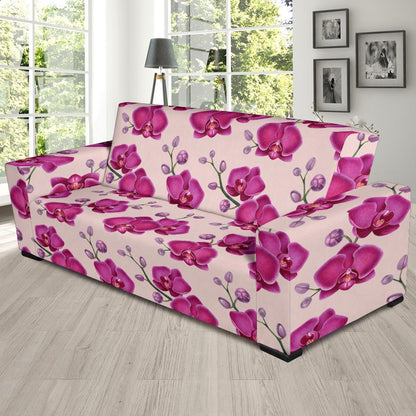 Orchid Purple Pattern Print Design OR04 Sofa Slipcover-JORJUNE.COM