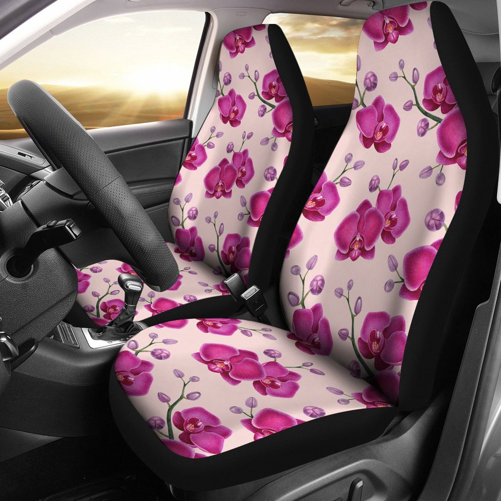 Orchid Purple Pattern Print Design OR04 Universal Fit Car Seat Covers-JorJune