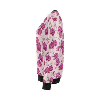 Orchid Purple Pattern Print Design OR04 Women Long Sleeve Sweatshirt-JorJune