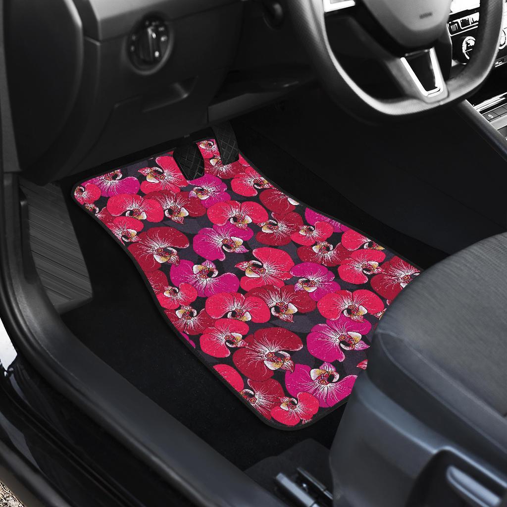 Orchid Red Pattern Print Design OR05 Car Floor Mats-JORJUNE.COM