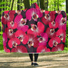 Orchid Red Pattern Print Design OR05 Hooded Blanket-JORJUNE.COM