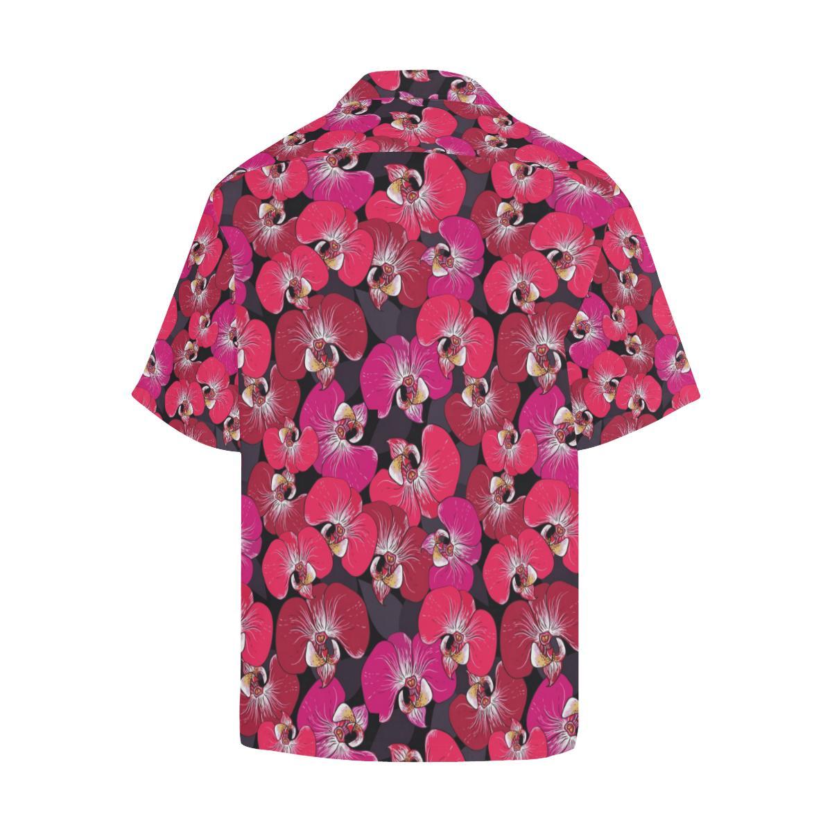 Orchid Red Pattern Print Design OR05 Men Hawaiian Shirt-JorJune