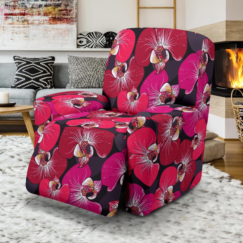 Orchid Red Pattern Print Design OR05 Recliner Slipcover-JORJUNE.COM