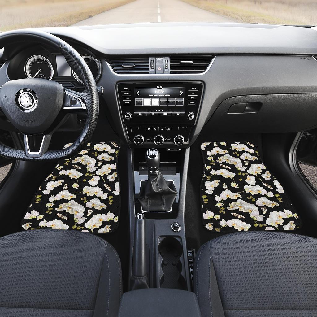 Orchid White Pattern Print Design OR011 Car Floor Mats-JORJUNE.COM