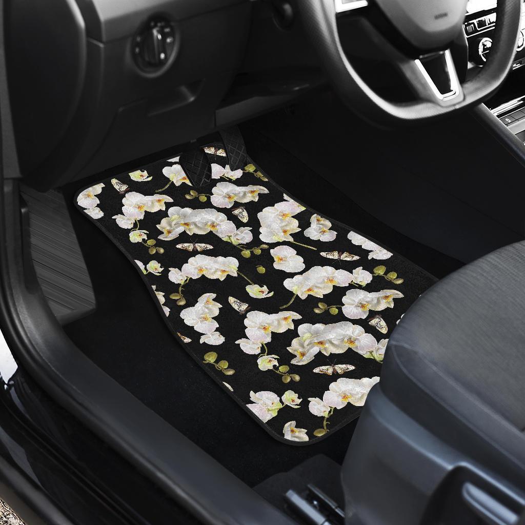 Orchid White Pattern Print Design OR011 Car Floor Mats-JORJUNE.COM