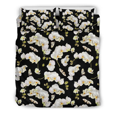 Orchid White Pattern Print Design OR011 Duvet Cover Bedding Set-JORJUNE.COM