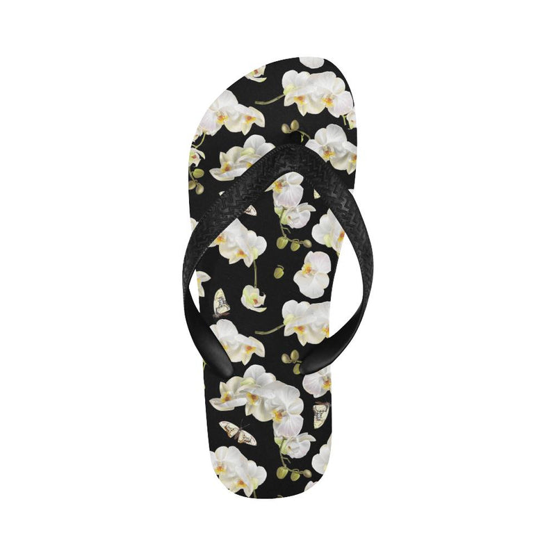 Orchid White Pattern Print Design OR011 Flip Flops-JorJune