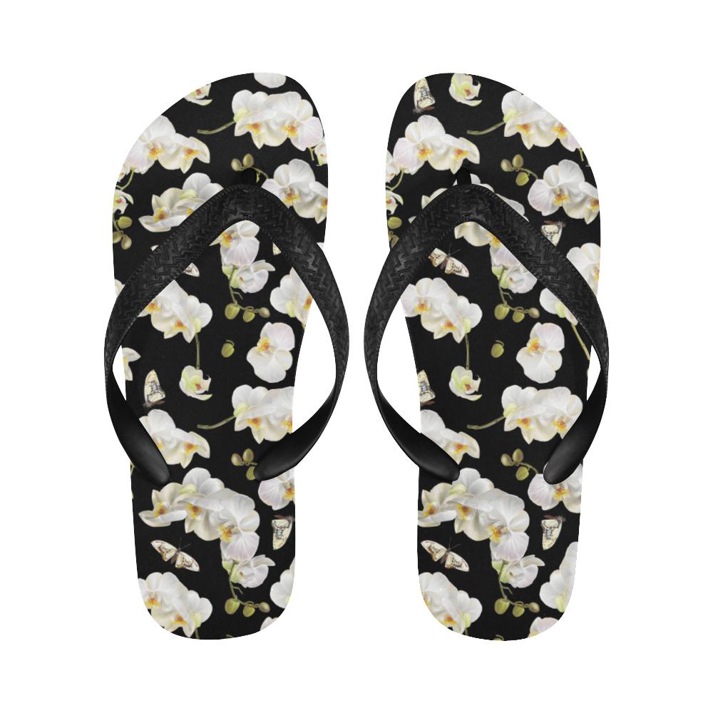 Orchid White Pattern Print Design OR011 Flip Flops-JorJune