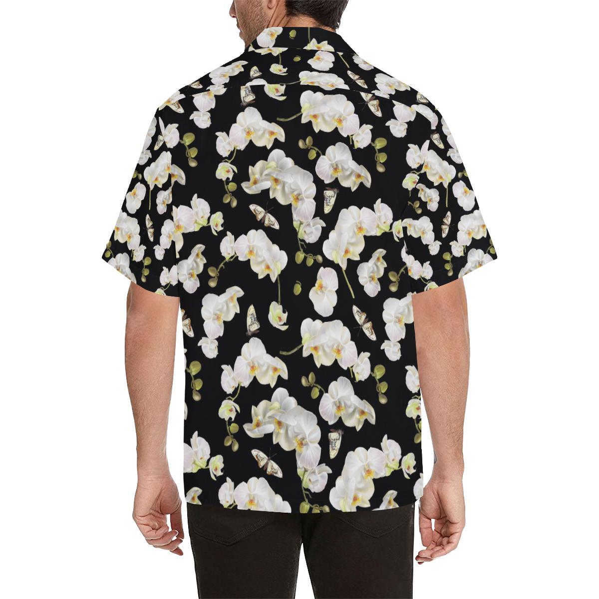 Orchid White Pattern Print Design OR011 Men Hawaiian Shirt-JorJune