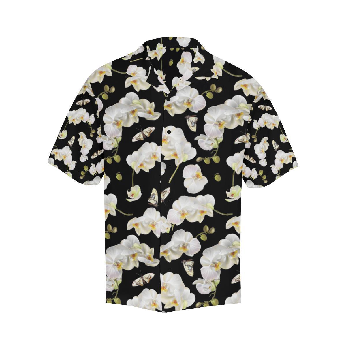 Orchid White Pattern Print Design OR011 Men Hawaiian Shirt-JorJune