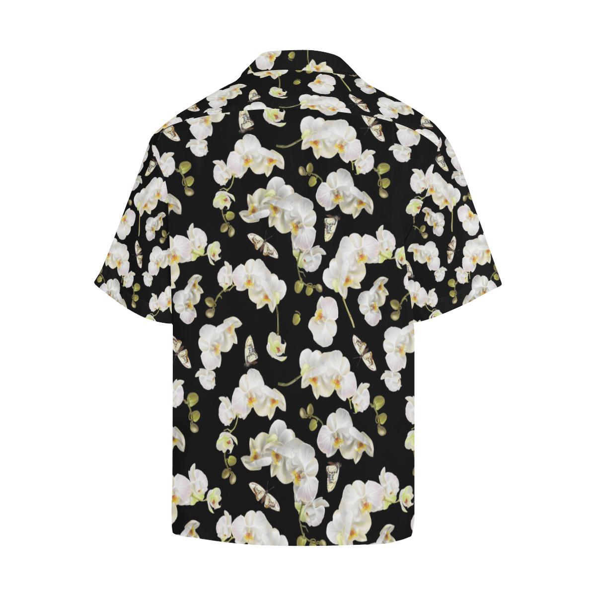 Orchid White Pattern Print Design OR011 Men Hawaiian Shirt-JorJune