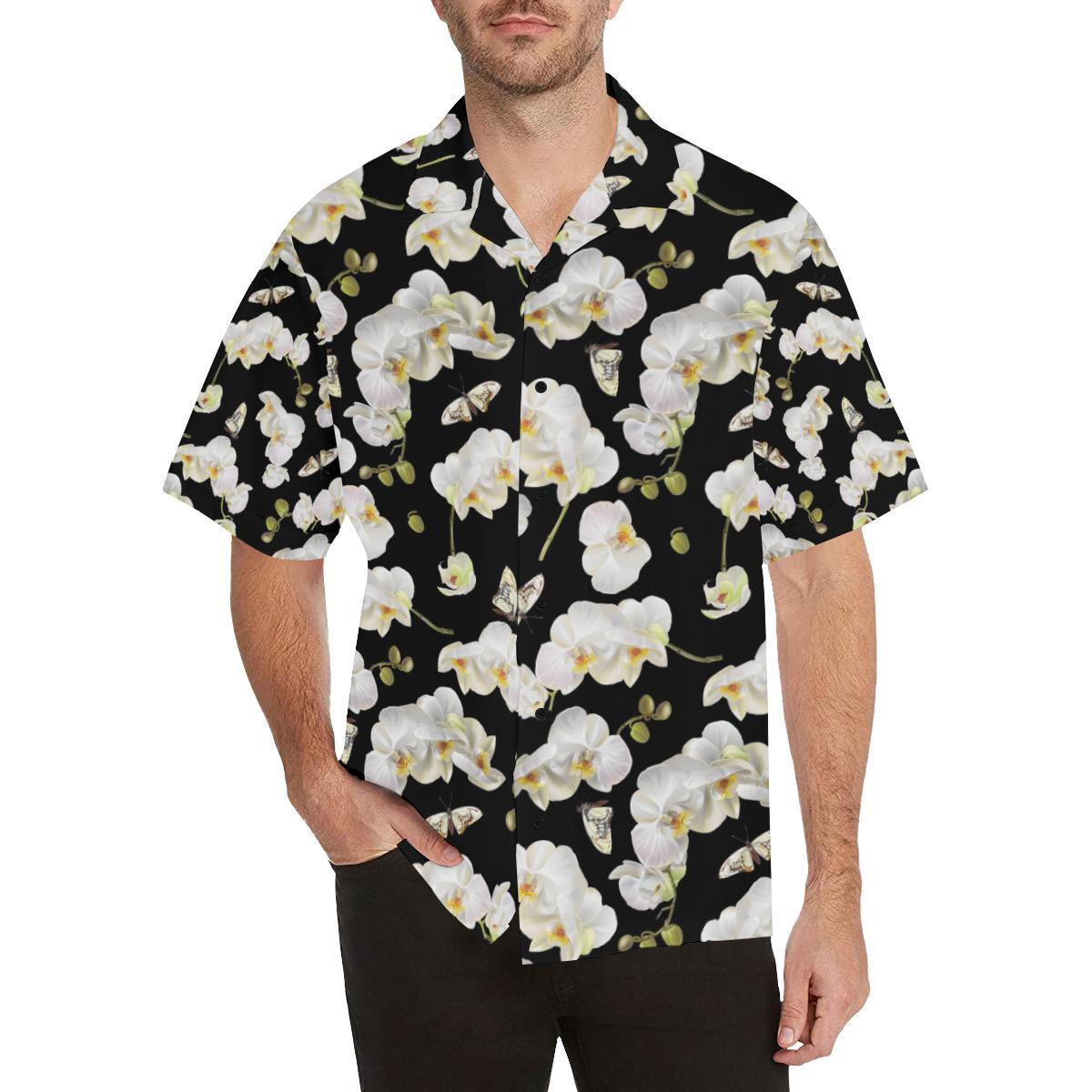 Orchid White Pattern Print Design OR011 Men Hawaiian Shirt-JorJune