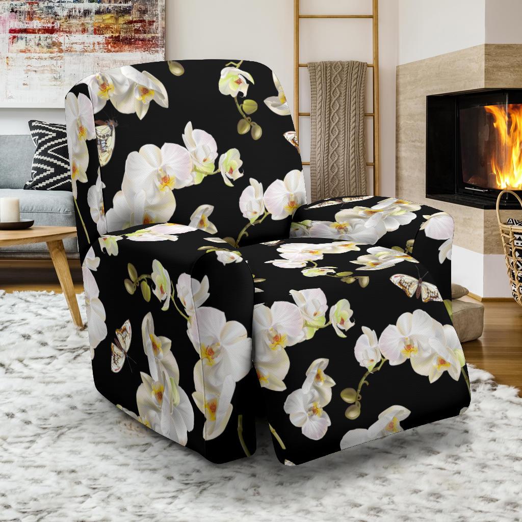 Orchid White Pattern Print Design OR011 Recliner Slipcover-JORJUNE.COM