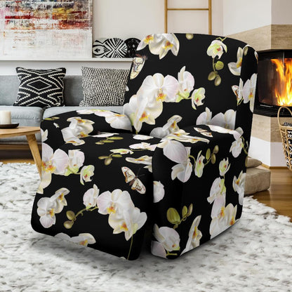 Orchid White Pattern Print Design OR011 Recliner Slipcover-JORJUNE.COM