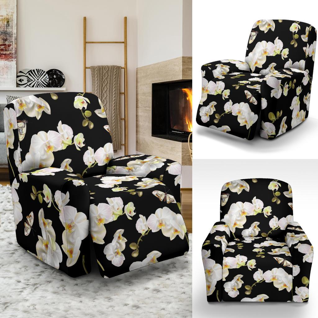 Orchid White Pattern Print Design OR011 Recliner Slipcover-JORJUNE.COM