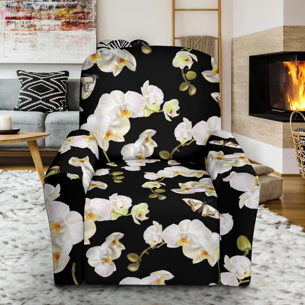 Orchid White Pattern Print Design OR011 Recliner Slipcover-JORJUNE.COM