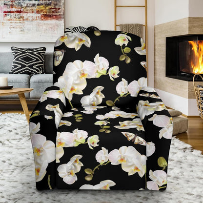 Orchid White Pattern Print Design OR011 Recliner Slipcover-JORJUNE.COM