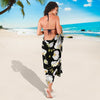 Orchid White Pattern Print Design OR011 Sarong Pareo Wrap-JORJUNE.COM