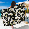 Orchid White Pattern Print Design OR011 Sarong Pareo Wrap-JORJUNE.COM