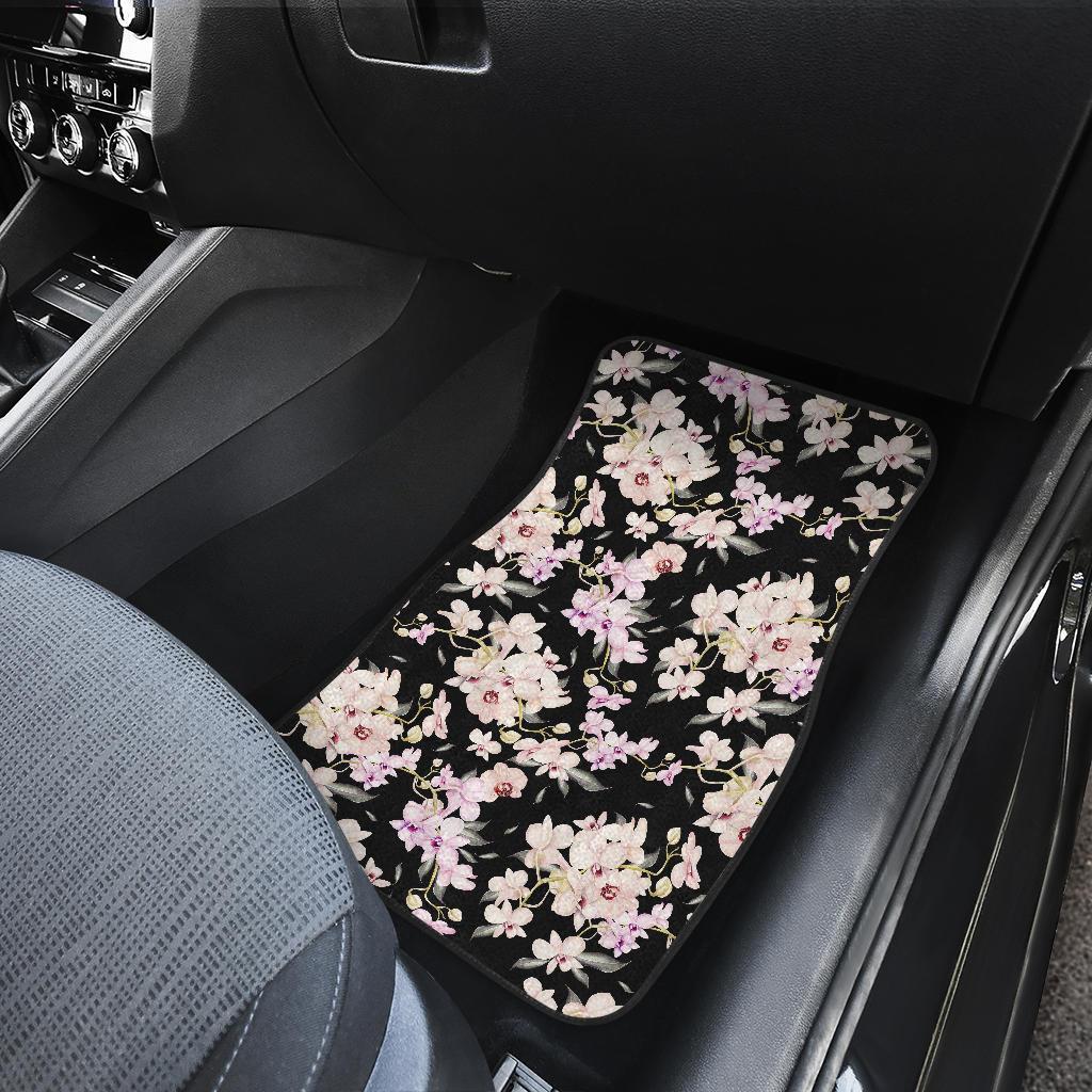 Orchid White Pattern Print Design OR03 Car Floor Mats-JORJUNE.COM