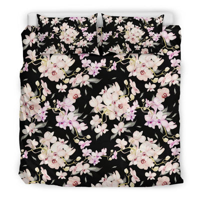 Orchid White Pattern Print Design OR03 Duvet Cover Bedding Set-JORJUNE.COM