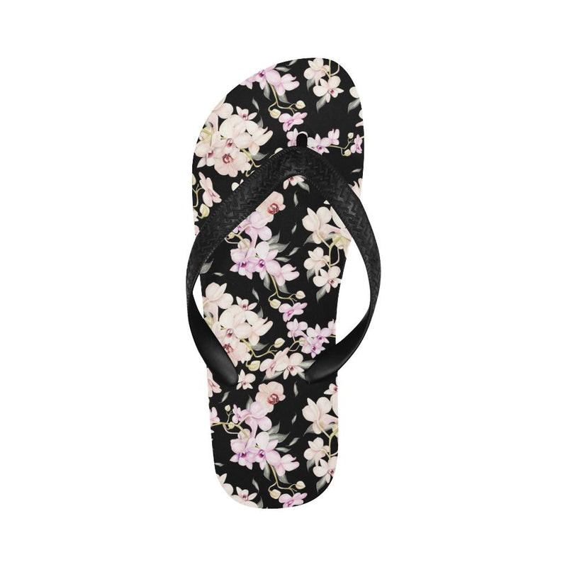 Orchid White Pattern Print Design OR03 Flip Flops-JorJune