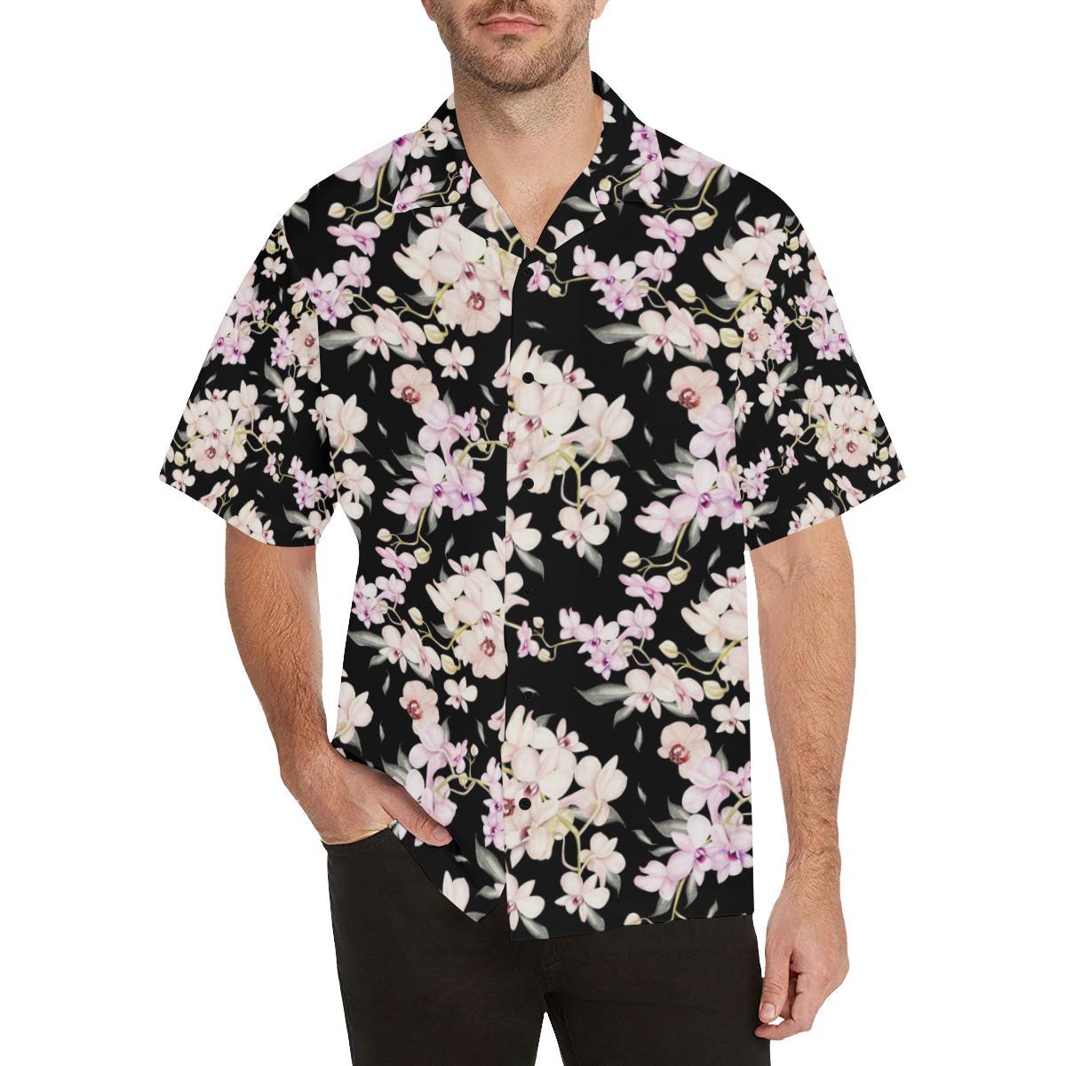 Orchid White Pattern Print Design OR03 Men Hawaiian Shirt-JorJune