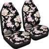 Orchid White Pattern Print Design OR03 Universal Fit Car Seat Covers-JorJune