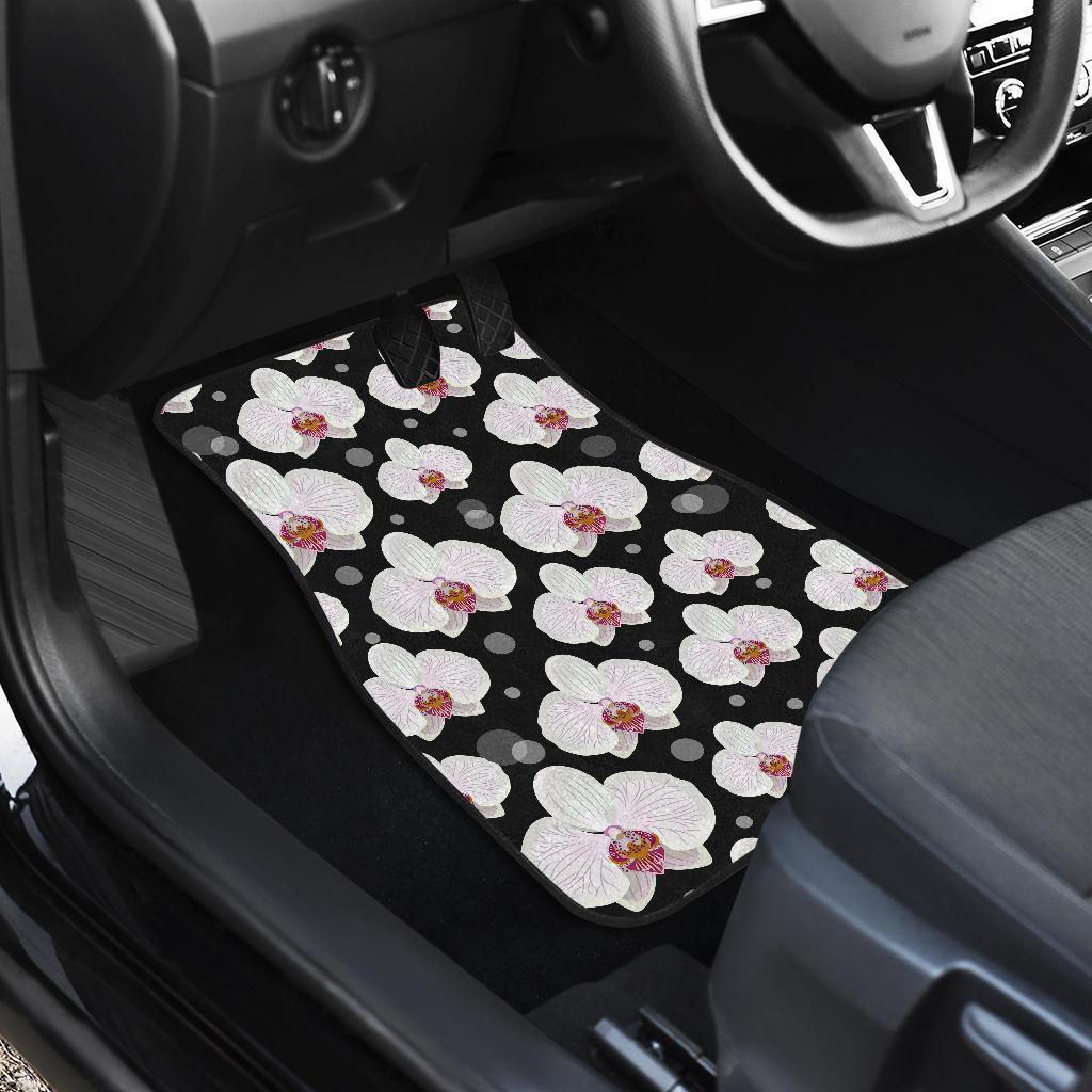 Orchid White Pattern Print Design OR09 Car Floor Mats-JORJUNE.COM