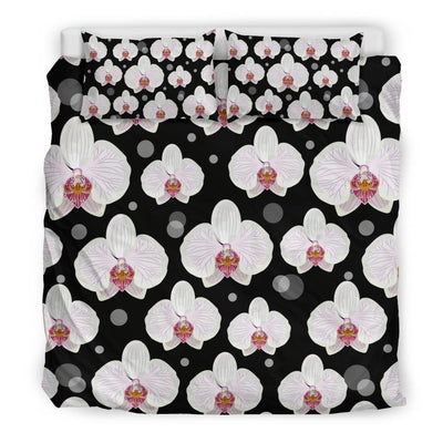 Orchid White Pattern Print Design OR09 Duvet Cover Bedding Set-JORJUNE.COM