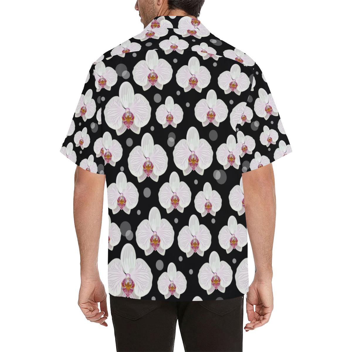 Orchid White Pattern Print Design OR09 Men Hawaiian Shirt-JorJune