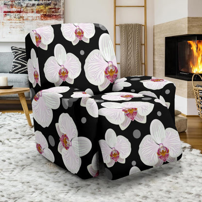 Orchid White Pattern Print Design OR09 Recliner Slipcover-JORJUNE.COM