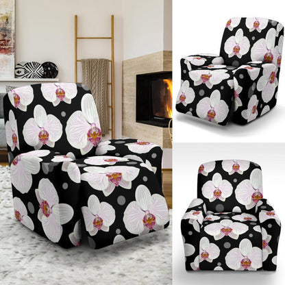 Orchid White Pattern Print Design OR09 Recliner Slipcover-JORJUNE.COM