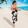 Orchid White Pattern Print Design OR09 Sarong Pareo Wrap-JORJUNE.COM