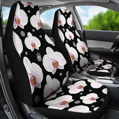 Orchid White Pattern Print Design OR09 Universal Fit Car Seat Covers-JorJune