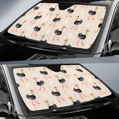 Ostrich Pattern Print Design 02 Car Sun Shades-JORJUNE.COM