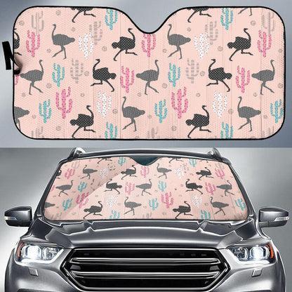 Ostrich Pattern Print Design 03 Car Sun Shades-JORJUNE.COM