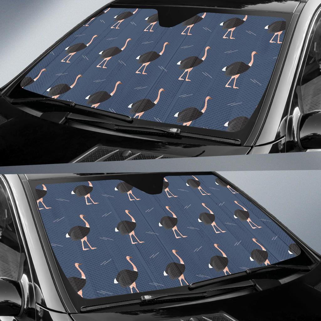 Ostrich Pattern Print Design 04 Car Sun Shades-JORJUNE.COM