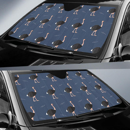 Ostrich Pattern Print Design 04 Car Sun Shades-JORJUNE.COM