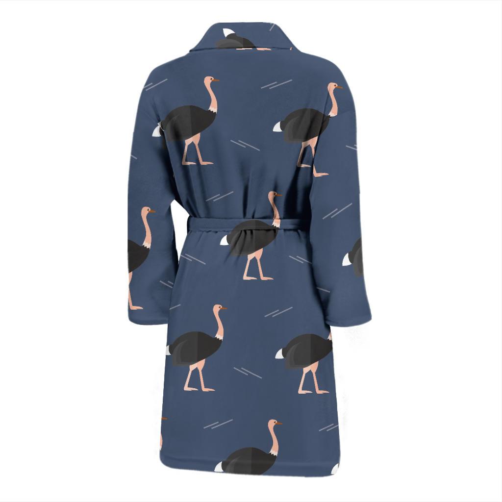 Ostrich Pattern Print Design 04 Men Bathrobe-JORJUNE.COM