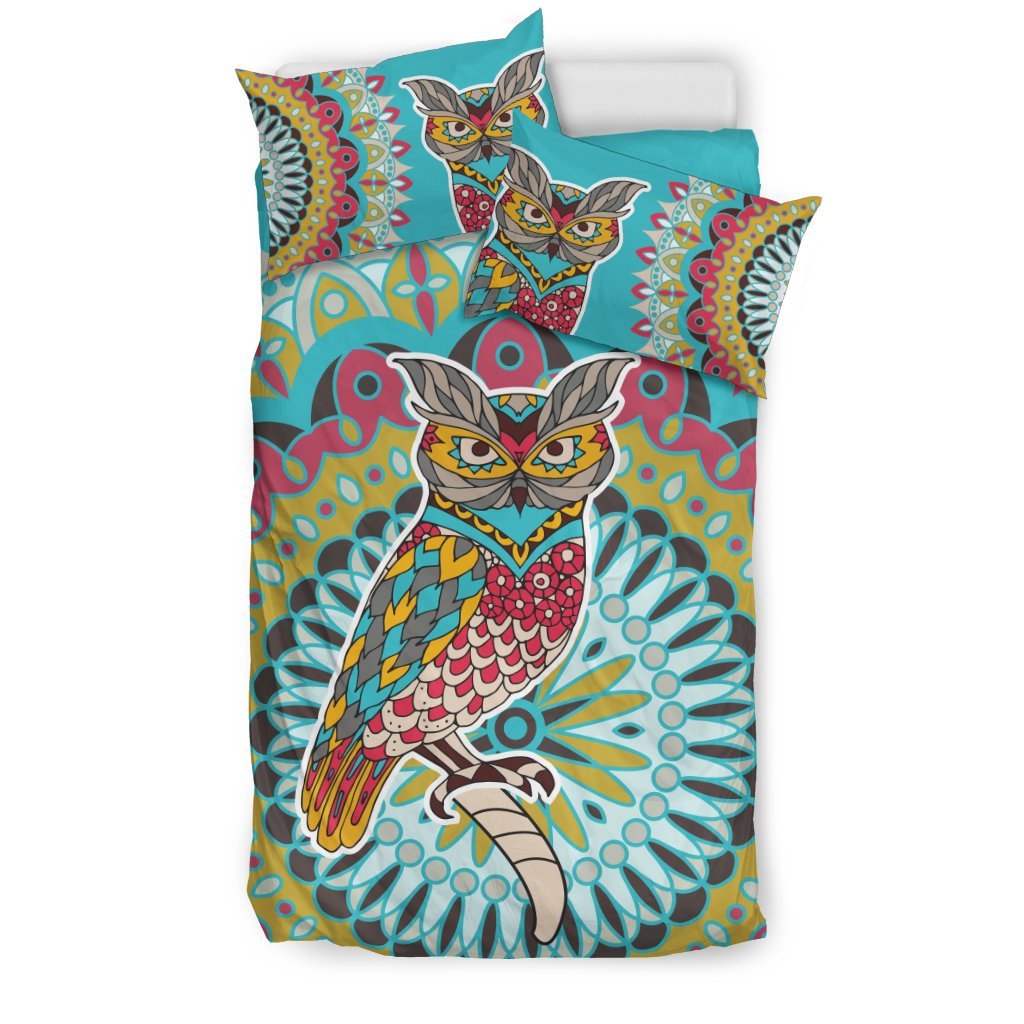 Owl Colorful Duvet Cover Bedding Set