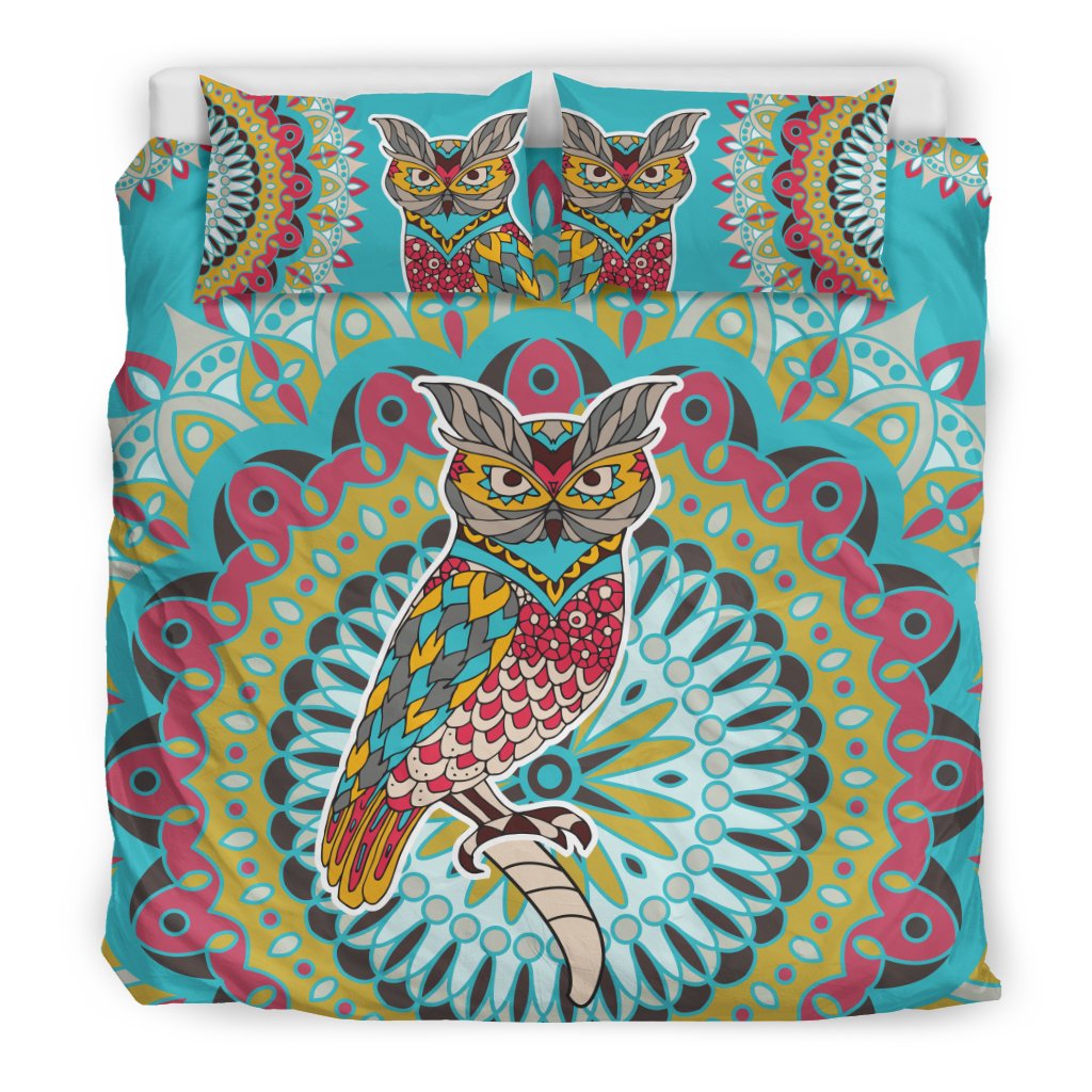 Owl Colorful Duvet Cover Bedding Set